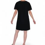 Nicole Miller Original  Black Linen Minimalist Mini Shirt Dress Photo 5