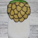 Vintage 1950's Delill Hand Beaded Pineapple Micro Bead Coin Purse Glasses Case Gold Photo 0