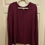 Old Navy vneck long sleeve relaxed shirt maroon size XXL Photo 0