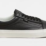 Vans Old Skool Lux Shoes Black Leather Women Size 9.5 US Mens 8.0 US Photo 2