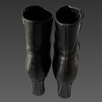 Ann Taylor Black Leather Ankle Booties Side Zip Heel Boots 7.5 Photo 2