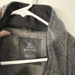 prAna Jacket Women's XL Gray Black Wool Blend Full Zip Herringbone Lined Photo 3