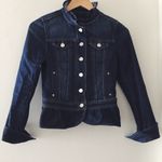 White House | Black Market Ruffled Denim Jacket | Size 00 Photo 5