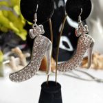 Silver High Heel Shoes Crystal Necklace Set Photo 1