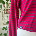 Lacoste Vintage 90s Izod  Women's Medium Striped Pink Preppy Long Sleeve Sweater Photo 1