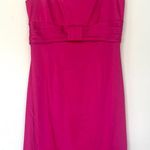 Tahari Arthur S. Levine Fuchsia Satin Sheath Dress with Bow Women's Size 8 Pink Photo 0