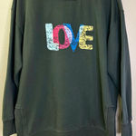 C&C California  Dark Gray LOVE Graphic Sunwashed Crewneck Sweater Photo 0