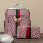 Pink Queen Bee Backpack Purse & Wallet Set Photo 0