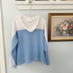 Vineyard Vines  Striped Hoodie Pullover Nautical White Blue Women's XL‎ Modal Photo 1