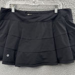 Lululemon  Pace Rival Skirt Skort Black Athletic Tennis Athleisure Golf Women 12 Photo 0