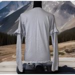 Ralph Lauren Y2K Blouse Baby Blue Womens Boho Ruffle Shoulder Top - L Photo 4