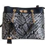 ALDO Snake Print Vegan Leather Satchel Tote Chain Handles Crossbody Strap Animal Photo 2