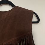 Vintage Expressions by Campus Suede Fringe Vest | Made in USA | Western Boho Brown Size undefined Photo 4
