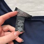 Y2K Navy blue velvet short sleeve square neck top Size small Photo 2