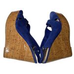 DOLCE VITA Women’s Jill Open Toe Slingback Wedge Sandal Suede Blue Size 10 Photo 7