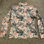 Lady Hagen  Womens Golf Shirt Size M Pink Green Palm Print 1/4 Zip Stretch Photo 1