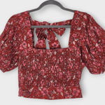 Band of Gypsies Band of the Free Red and Pink Floral Boho Crop Top Size Small NWT Red Crop Top Photo 0