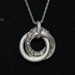 Brighton  Retired Vintage 3 Interlocking Circles Rhinestone Twisted Chain Necklac Photo 1