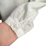 Cloth & Stone  White Tencel Button Down Shirt | Frayed Hem | Size Small Relaxed Photo 4