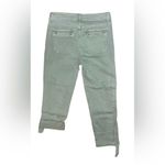 TGLA Green Cropped Or Unrolled Button Strap Pants Size 27 Boho Casual Granola Photo 6
