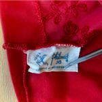 Vintage Cherry Red Nylon Embroidered Bust Slip by Philmaid Size 38 Size L Photo 4