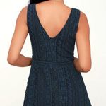 Lulus Navy Blue Lace Skater Dress Photo 2