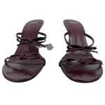 Mango MNG Morla Double Bow Strap Heeled Sandal Burgundy Size 37/ 6.5 Photo 4