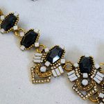 Vintage Vibes Gold and Black Statement Necklace and Earrings Set Photo 2