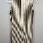 THML  Women M Vertical Striped Tank Dress Black & White Back Zip 100% Cotton Photo 4