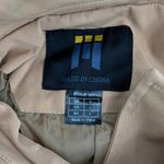 Tan Double Breasted Hooded Trench Coat Belted Casual Outerwear Size L Size L Photo 2