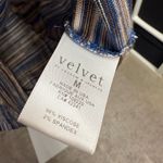 Velvet Tees Anthropologie Velvet by Graham Striped Long Sleeve Scoop Neck Blue and Brown Top Photo 4