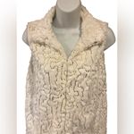 Betsey Johnson  Winter White Faux Fur Vest With Gold Sequins Size Small Photo 1