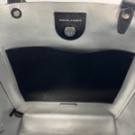 Rebecca Minkoff Stella North South Tote Bag Black Pebbled Leather Silver Lining Photo 8