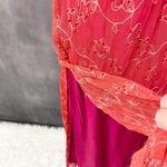 Y2K Womens Ethereal Mesh Dress Medium Cottage Fairy Grunge Artsy Glam HOCO Red Photo 6