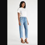 Etica Tyler Salinas River Frayed Detailing Straight Leg Crop Jeans 30" Blue Photo 1