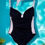 NIP TUCK Swim Women Color Block Black and White One Piece Swimsuit Size 6 Photo 1