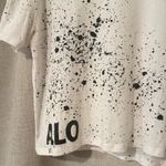 Alo Yoga | White and Black Splatter T-Shirt | S Photo 1