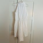 White House | Black Market  White Eyelet Asymmetrical Dress Size Small Minimalist Photo 4
