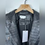 Lovers + Friends Tag Black Faux Leather Croc embossed Jumpsuit Women Sz XS Photo 3