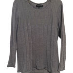 Jones New York  Silver Metallic Knit Top Size 1X NYE Party Photo 0