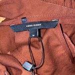 VERO MODA Odette Brown Ruffle Calf Dress NWT Sz M Women’s Polyester Tie Back Photo 10