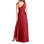 Azazie A-Line One Shoulder Chiffon Dress Side Slit Terracotta A8 bridesmaid Photo 1