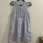 Faherty Medium Striped Isha Linen Mini Dress Relaxed Lagenlook Beach Resortwear Photo 1