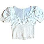 Reformation  blouse Cashew top in Gossamer Off White Sweetheart Neckline Size XL Photo 3