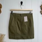 Free People  mini skirt stretchy military green boho 4 Photo 3