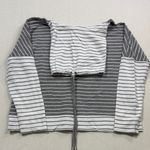 cupio  Striped Cowl Neck Sweater in Gray and White Photo 5