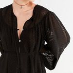 Urban Outfitters Black Long Balloon Sleeve V-Neck Romper - Medium Photo 2