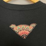 Vintage Sweatshirt Floral Applique DIY Size Large Women Unisex Twee 90s Jerzees Black Photo 12