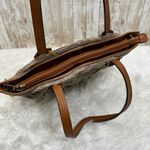 Faux Suede Snakeskin Shopper Tote Bag Tan Photo 9