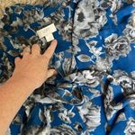 Loft  gray black blue ruffle top dress size 6 business wear Photo 2